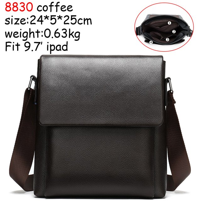 MVA-Bolso de hombro de piel de vaca para hombre, bandolera Vintage para marido, de negocios, 7,9 pulgadas, nuevo pedido, 601 Fivean unisex