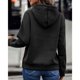 thumbnail image 4 of Sudadera con capucha para mujer, empalme de encaje, manga larga, cordón, sudadera con capucha para mujer, para el trabajo diario, escuela, negro, L, 4 of 6