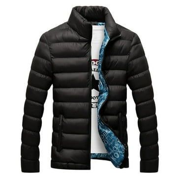 Men's Hooded Puffer Jackets Coats Winter Warm Zipper Casual Padded ...