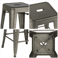 thumbnail image 4 of Alden Design Metal 24" Counter Height Stackable Backless Kitchen Bar Stools, Set of 4, Metal, 4 of 10