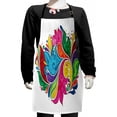 thumbnail image 1 of Ethnic Kids Apron, Vibrant Paisley Lily Flower Leaves in Rainbow Colors with Modern Abstract Effects, Boys Girls Apron Bib with Adjustable Ties for Cooking Baking Painting, Multicolor, by Ambesonne, 1 of 2