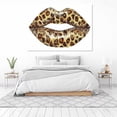 thumbnail image 4 of Mudket Framed Gold Leopard Print Lips Canvas Wall Art, Trendy Fashion Wall Decor for Women Bedroom, Funny Leopard Wall Art, Ready to Hang - 12"L x 8"W, 4 of 10