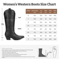 thumbnail image 7 of SMILIN Women's Knee High Cowboy Boots, Embroidered Pointed Toe Tall Western Cowgirl Boots, Black, Size 9, 7 of 7