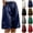 17# Dark Blue, variant on Satin Silk Bermuda Shorts for Women Elastic Waist Wide Leg Loose Dressy Knee Length Shorts Summer Shorts with Pocket Red XL