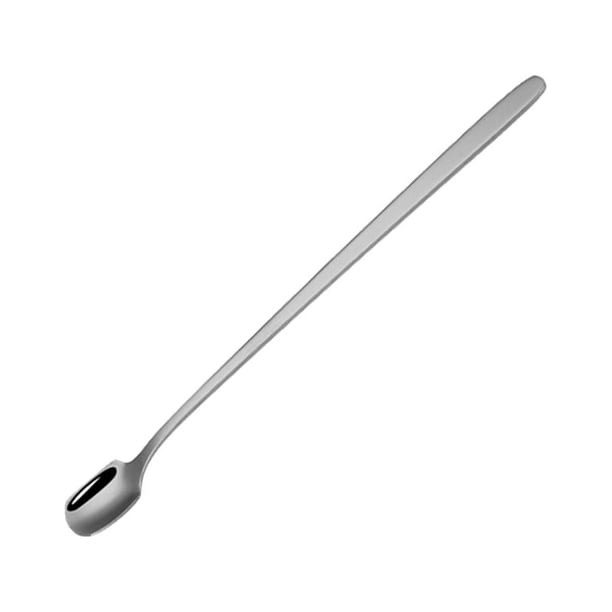 Billuyoard Cuchara agitadora de café de acero inoxidable, vajilla, cucharas de postre, cucharillas de cabeza cuadrada, varilla agitadora, Cocina y Comedor 17cm/Plata