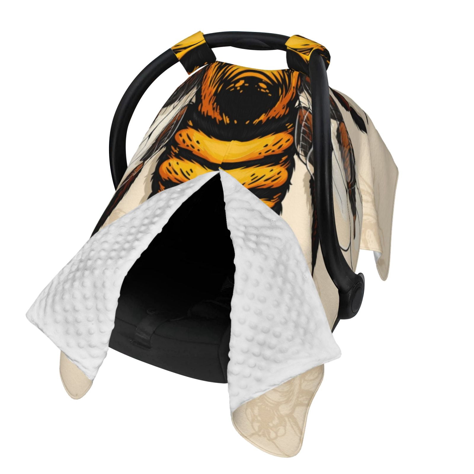 Naloa Honey Bee Baby Car Seat Cover, Breathable Baby Carrier Cover, Multiuse Baby Carrier Cover & Nursing Breastfeeding Cover