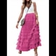 thumbnail image 3 of Faldas Largas de Tul para Mujer, Corte A, Volantes, Cintura Alta, Escalonadas, , Tutú, Enagua Rosa Roja XL, 3 of 8
