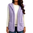 thumbnail image 4 of Sevevn Women's Hooded Fleece Vest with Pockets Soft Sherpa Sleeveless Vest Cozy Open Front Hooded Vest Jacket Warm Casual Layering Outerwear for Fall Winter Travel Hiking Daily Wear, 4 of 9
