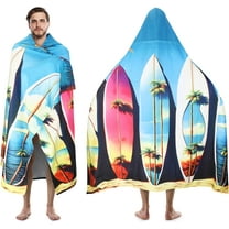Tirrinia Lightweight Beach Poncho Towel with Hood for Adult, Quick Dry Travel, Surfer Pool Camping