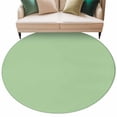 thumbnail image 2 of Light Green Round Rugs 5ft, Farmhouse Solid Green Color Modern Art Non Slip Washable Rug Runner, Low Pile Indoor Floor Carpet Mat Bathroom Rugs for Living Room, Bedroom, Kids Room, 2 of 9