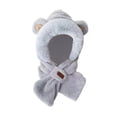 thumbnail image 4 of Rongfmy Winter Hat Scarf Set Funny Ear Protection Cap Shawl Wraps Hooded Hat for Cosplay Grey, 4 of 9