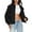 Black, variant on Womens Faux Leather Jackets Long Sleeve Vintage Jacket Casual Solid Color Zip Up Biker Coats with Pockets