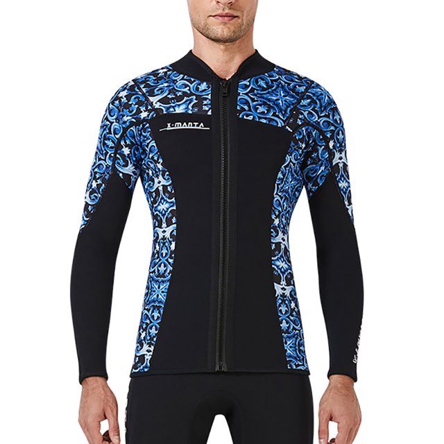 BUCEO SAIL 1.5MM Traje de neopreno Tops Neopreno Mantener caliente Trajes de neopreno Chaqueta Trajes de buceo Traje de surf en canoa para aeróbic acuático Snorkeling Azul L kenally OD003291-13