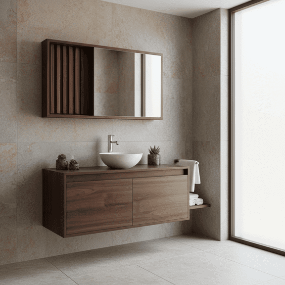 Mueble Gabinete para Baño con Lavamanos, Llave y Botiquín con Espejo, Set Completo de Baño Moderno y Funcional.