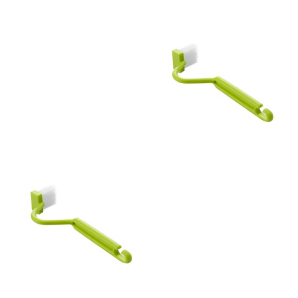 Moyic Cepillo de baño Plástico Mango largo curvo Cepillos de limpieza suaves de secado rápido Accesorios de suministro Herramienta de Verde 2piezas