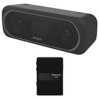 Sony SRSXB40/BLK XB40 Portable Wireless Speaker with Bluetooth, Black Bundle with Bluetooth 4.1 Stereo Receiver and Transmitter 2 in 1