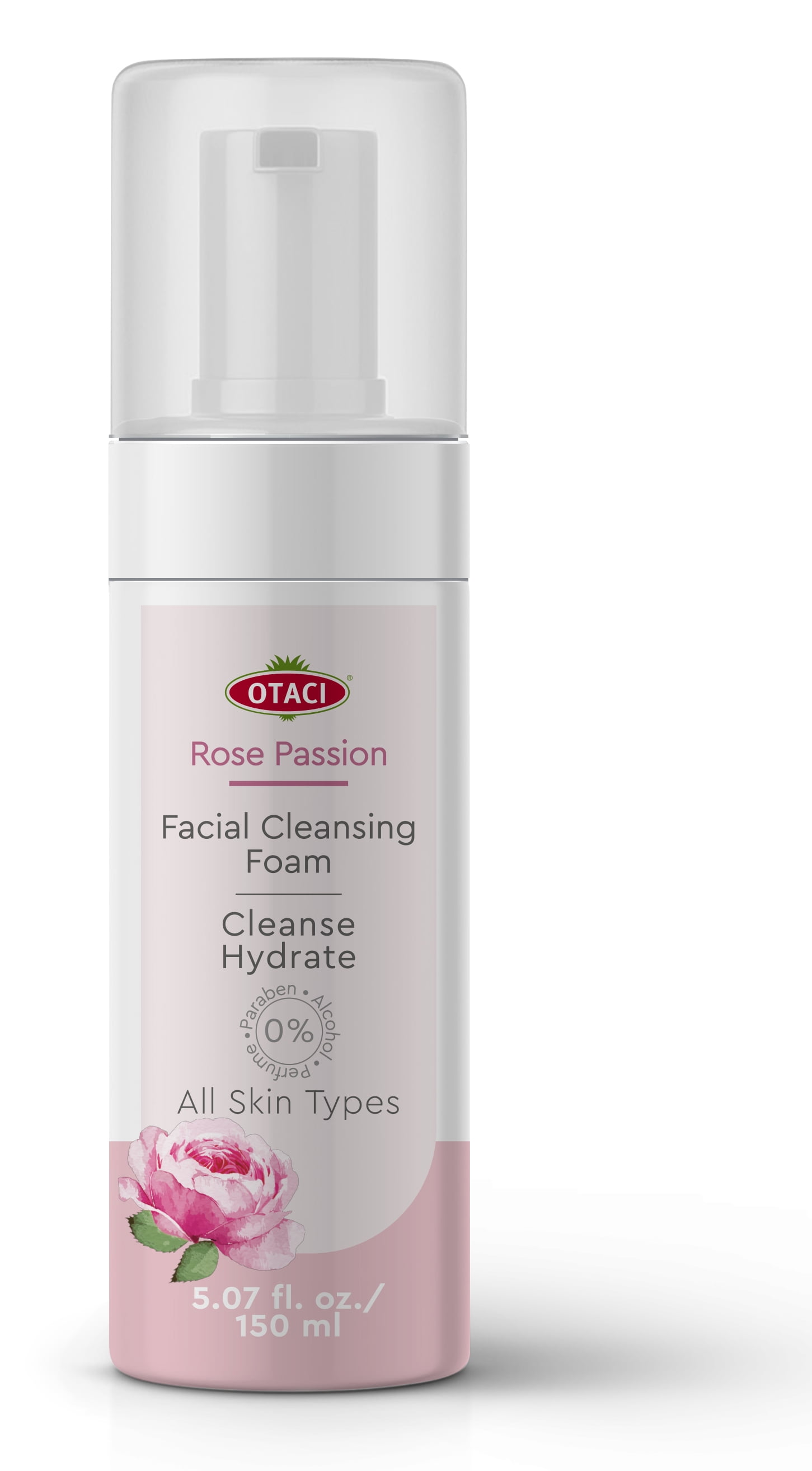 OTACI Rose Passion Facial Cleansing Foam, Face Cleanser Wash Foam Skin Facial Water Rose Foaming Natural