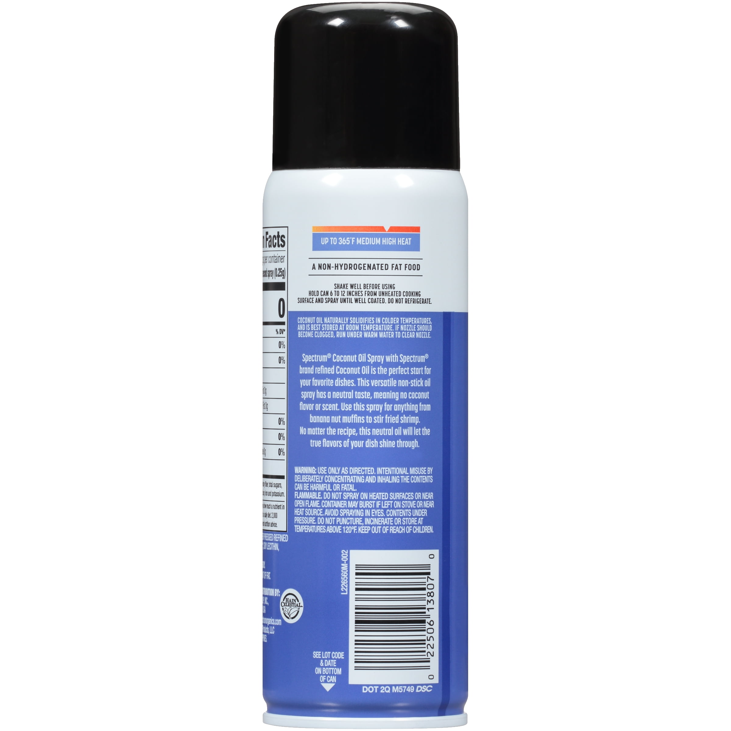 (3 pack) Spectrum Naturals Refined Non-Stick Coconut Oil Cooking Spray, 6 oz