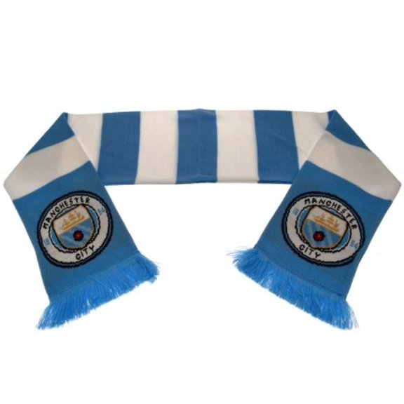 Bufanda de barra Manchester City FC con rayas de acrílico
