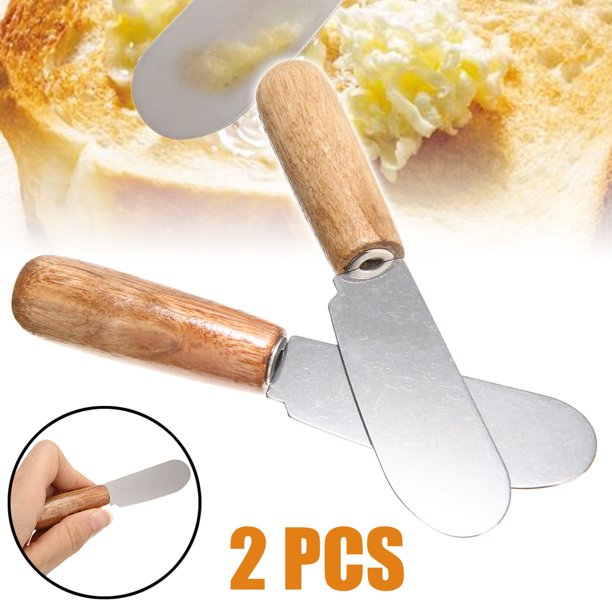 Sandwich Spreader Spatula, Butter Cheese Slicer Scraper, Jam Cutter Kitchen Tool with Wooden