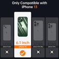 thumbnail image 7 of Shockproof Clear Case for iPhone 13, [Not Yellowing] [10FT Military Drop Protection] Hard Clear Back Four Corner Airbags Drop Protection Phone Cover, 6.1 inch, Green, 7 of 7