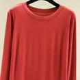thumbnail image 4 of Trikvn Women's Long Sleeve T-Shirts Basic Crewneck Slim Fit Tops Casual Solid Undershirts Flattering Lightweight Spring Fall Everyday Wear Workout Layering Shirts, 4 of 8