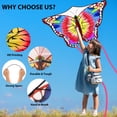 thumbnail image 3 of Butterfly Kite Crogift para niños, 127 x 76 cm, fácil de volar, 3 of 7