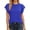 Blue, variant on NinXxx Women's Fashion Short Sleeve Hollow Out Ruffle Detail Tee White M