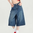 thumbnail image 2 of adviicd Denim Bermuda Shorts for Women Wide Leg Loose Jeans Casual Comfy Going Out Shorts with Pockets Blue, XXL, 2 of 6