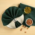thumbnail image 2 of Fingercraft Cloth Napkins, 100% Linen Table Napkins, 20 in x 20 in, Set of 6, Green, 2 of 7
