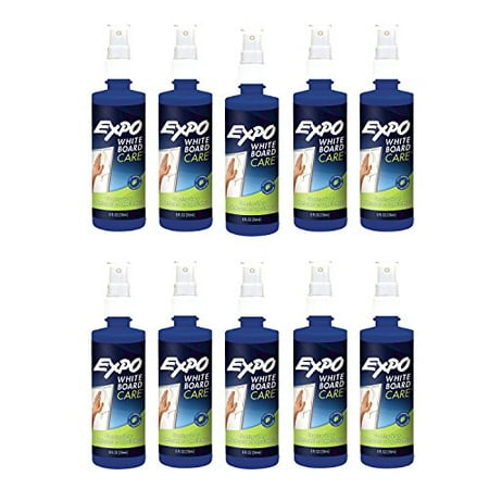 Expo 81803 Liquid Cleaner, White Board Care, 8 Once Capacity, Pack of 10, Removes Ghosting, Stubborn Marks, Shadowing, Grease and Dirt from Whiteboards, Blue (Best Way To Remove Oil From Driveway)