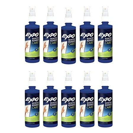 Expo 81803 Liquid Cleaner, White Board Care, 8 Once Capacity, Pack of 10, Removes Ghosting, Stubborn Marks, Shadowing, Grease and Dirt from Whiteboards, Blue (Best Way To Remove Mildew From Fabric)