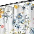 thumbnail image 3 of Artistic Bright Garden Floral Shower Curtain 72x72, Quick-Drying Polyester with Peony and Hummingbird Pattern, 3 of 5