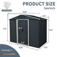 thumbnail image 3 of 8FT x 4FT Outdoor Metal Storage Shed with Sliding Door and Foundation for Backyard, Patio, 3 of 6
