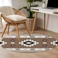 thumbnail image 4 of Round Rugs 3Ft, Brown Boho Round Area Rug Washable Indoor Throw Carpet, Farmhouse Aztec Southwest Ethnic Geometric Small Non Slip Circle Rug for Bedroom Living Room Home Decor Aesthetic, 4 of 8