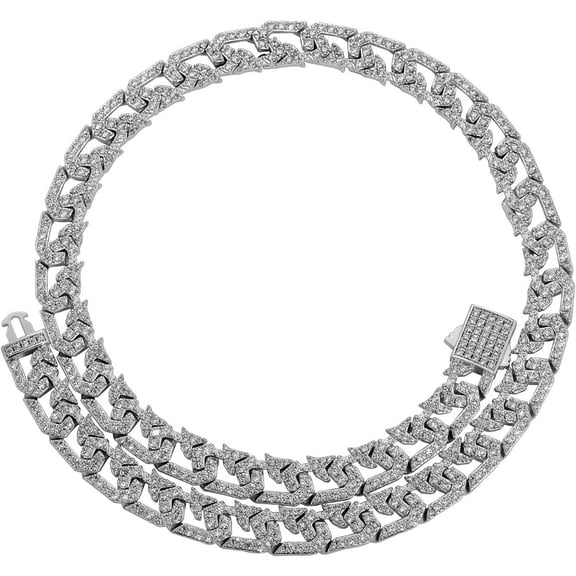 14K Gold Over 925 Silver 10mm Hip-Hop Necklace, Densely Set Moissanite Cuban Neck Chain, A Trendy Gift for Music Lovers or Those Embracing Bold Styles,Father's Day Gifts for Dad