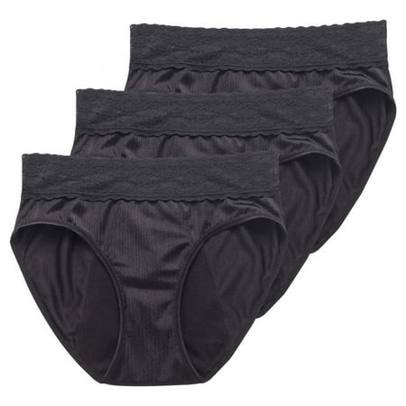 

Spdoo High Waist Period Underwear Leakproof Menstrual Briefs Pack of 3 Black S/4