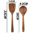 thumbnail image 2 of Utensilios de cocina de madera de teca para cocinar, utensilios de cocina antiadherentes, naturales y saludables, juego de 2 piezas, 2 of 5