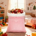 thumbnail image 6 of Large Christmas Santa Sack 19.7x27.6 Inch, Oversized Velvet Gift Bag with Drawstring for Holiday Present Wrapping, Christmas Party Supplies and Festive Home Decor (1PC, Pink), 6 of 8