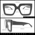 thumbnail image 3 of Womens Bold Mod Thick Plastic Rectangle Blue Light Filtering Computer Glasses Blue Brown - Clear, 3 of 8