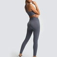 thumbnail image 4 of RQYYD Seamless Workout Set for Women Ribbed Raceback Sports Crop Tops High Waist Yoga Leggings Outfits 2 Piece Solid Color Yoga Set Dark Gray M, 4 of 5