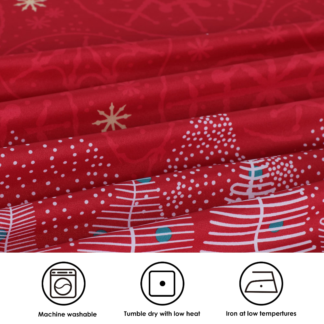 LUSHVIDA Printed Christmas Tablecloth 60 Inch Round photo 3