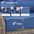thumbnail image 2 of POCASSY Patio Furniture Set with 6-inch Extra Thick Cushion, 7 Pieces Outdoor Patio Furniture Set with Firepit Table, Swivel Chairs, and Sofa Couch, Outdoor Conversation Set for Porch Balcony, 2 of 12