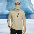 thumbnail image 4 of Mens Performance Fishing T-Shirt Long Sleeve Hoodie with Face Mask, Stretch Quick Dry Breathable Hooded Shirt Outdoor Hiking Top with Chest Zipper Pocket & Adjustable Cuff, 4 of 5