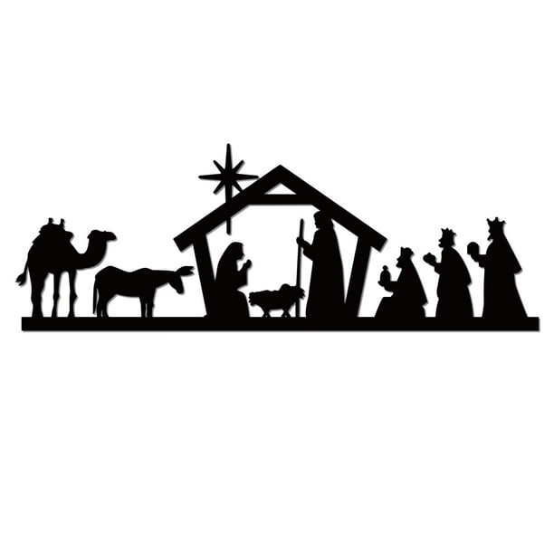 Adorno Navideño Metálico Negro Para Colgar En La Pared Decoración Divertida Para El Hogar Decoración Navideña