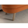 thumbnail image 4 of Velvet Fabric Bench With Wood Legs,Ottoman Chair with Large Storage,End of Bed Leg with Non-slip sticker for Corridors and Entryways,Orange, 4 of 9