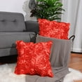 thumbnail image 2 of PiccoCasa Square Satin Throw Pillow Cover for Couch, Orange 2 Pcs, 2 of 6