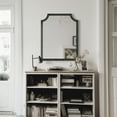 thumbnail image 5 of WallBeyond 16"×20" Scalloped Wood Frame Farmhouse Bathroom Vanity Wall Mirror, Bedroom Living Room decorative Mirror, Black, 5 of 8