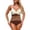 Coffee, variant on Minjewel Women's Color Block Cross-Back One-Piece Bathing Suit with Ruched Tummy Control, Slimming Athletic Swimwear for Women,Hot Pink,XL