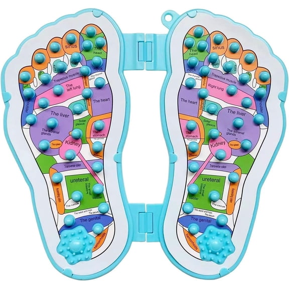 Foot Shaped Acupressure Foot Massage Mat with Chart, Ergonomic Massager Mat for Feet Relaxation, Feet Pressure Point Pad for Stress Relief